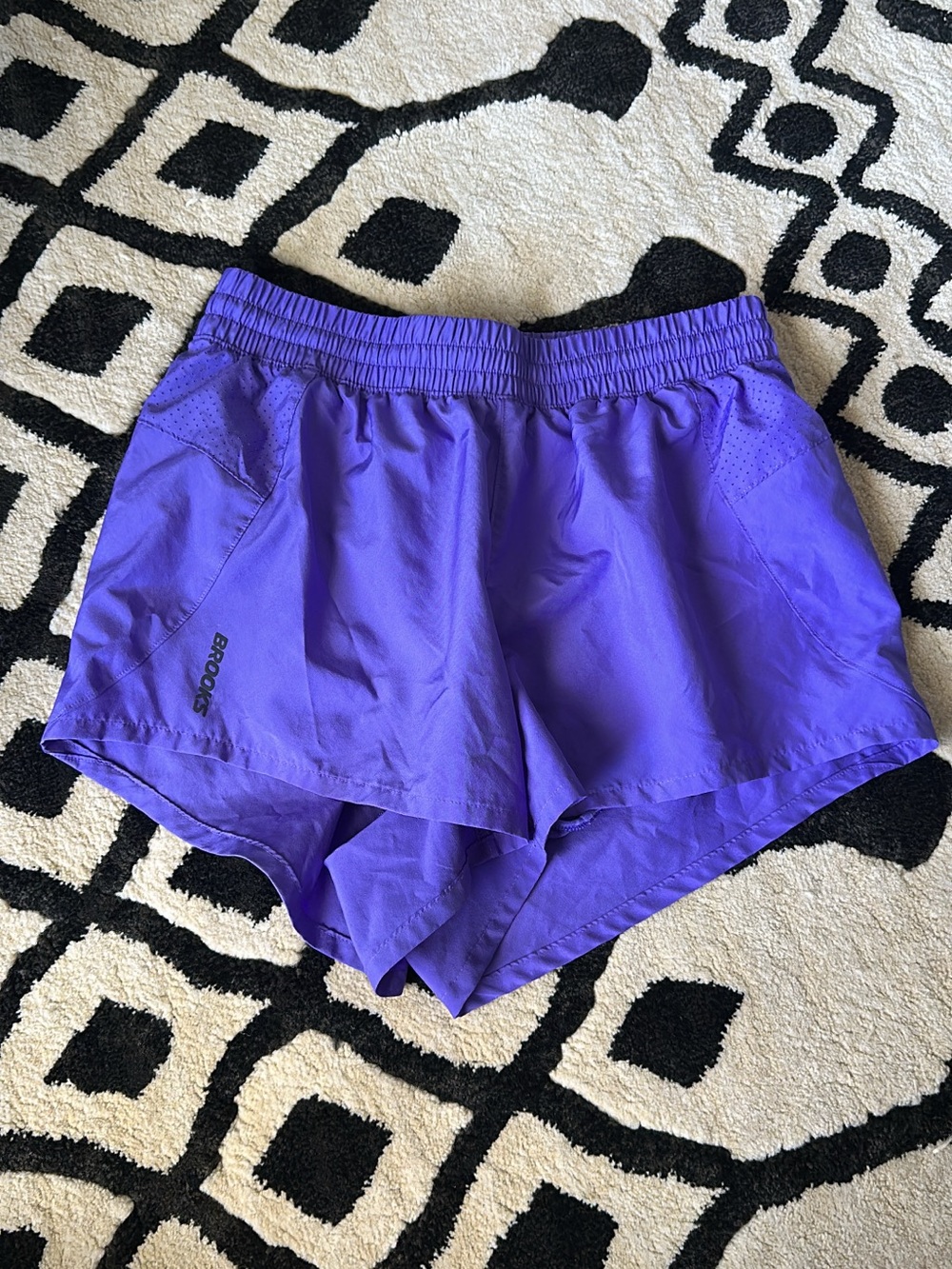 Brooks Purple Athletic Running Shorts with Elastic Waist